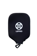 A black neoprene hand warmer pad with a white circular flower logo and the brand name 'LEPIKO' printed on the front, shown against a plain white background.